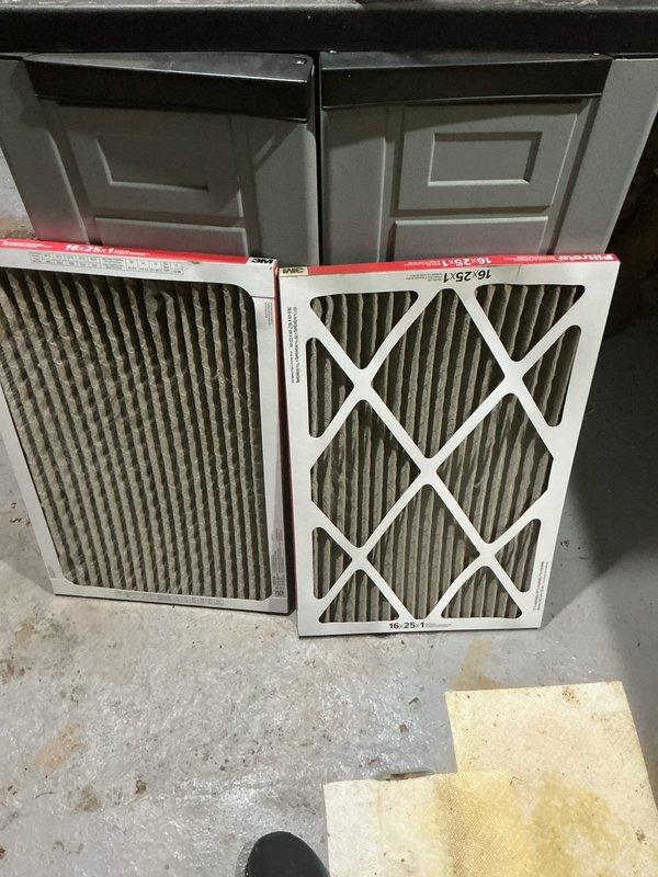 Responded to no-cool condition on upstairs system at property with two HVAC units. Diagnosed failed capacitor on outdoor condensing unit, which was preventing compressor operation and eliminating cooling capacity. Replaced defective capacitor with new unit, restoring proper system function. Additionally, replaced heavily soiled air filter with new filter to ensure adequate airflow and system efficiency.