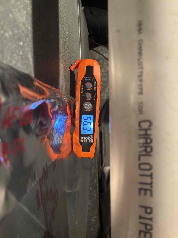 Completed annual Platinum Level maintenance on an 11-month-old HVAC system, including filter replacement with 16x25x4 media filter. Performed comprehensive system diagnostics with temperature differential measurements and electrical current readings using digital clamp meter to verify proper compressor and blower motor amperage. All system components operating within manufacturer specifications, and unit is ready for continued service.