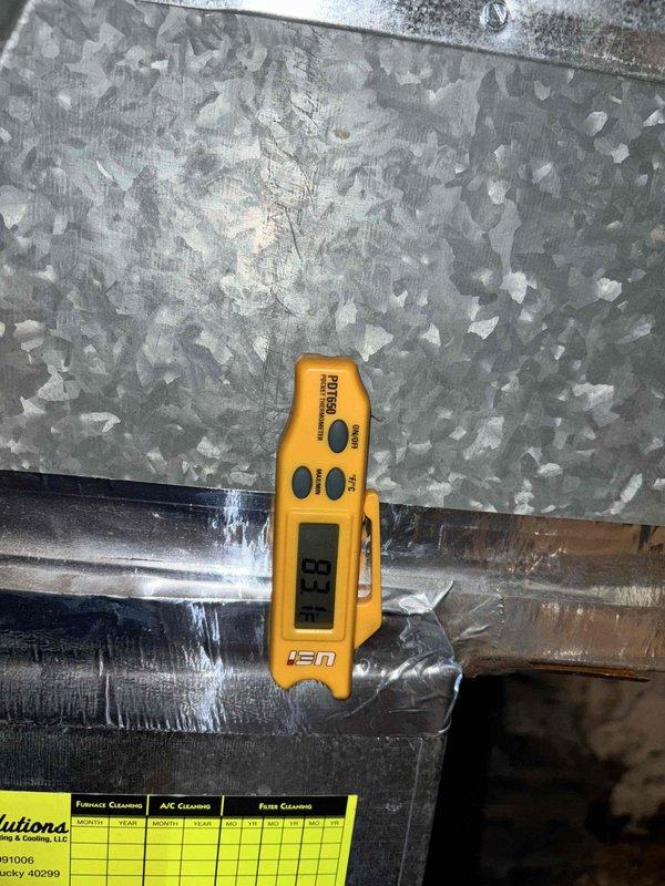 Replaced failed blower motor assembly in HVAC system and verified proper operation. Conducted temperature diagnostics at supply register, confirming adequate airflow and system performance within manufacturer specifications.