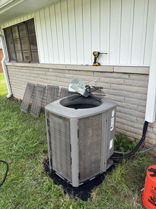 Completed comprehensive AC tune-up on 2-year-old residential cooling system with no reported issues. Performed electrical diagnostics using Fieldpiece SC440 multimeter to verify system voltage and capacitance readings at the control board, confirming all electrical components operating within manufacturer specifications. Conducted full visual inspection of outdoor condenser unit, checked refrigerant lines, replaced air filters, and verified proper fan operation and airflow throughout the system.