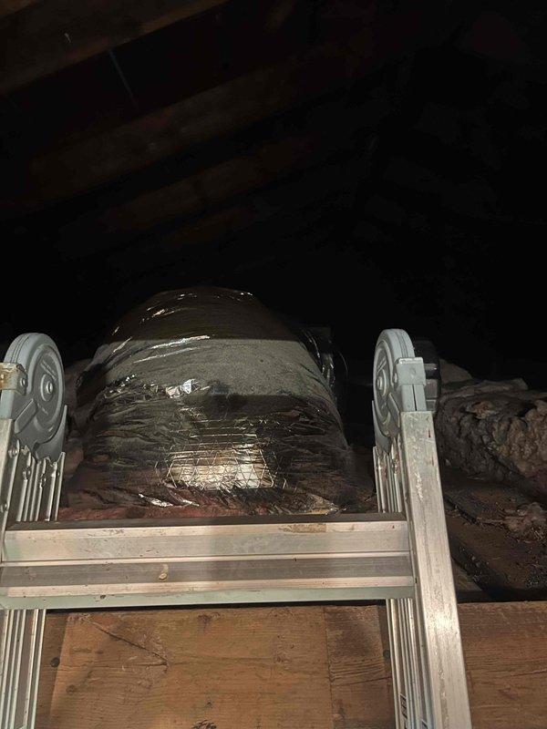 Responded to no cooling call on approximately 20-year-old space pak system that was unable to maintain temperature setpoint, with thermostat set to 78°F but indoor temperature reading 85°F. Upon inspection, found aging high-velocity HVAC system installed in attic space showing signs of significant wear and decreased capacity. System evaluation revealed unit was operating but struggling to achieve adequate cooling output due to age-related degradation. Documented existing equipment condition including heavily insulated refrigerant lines and attic-mounted air handler configuration typical of space pak installations. Discussed system performance limitations with homeowner and provided options for improving comfort, including repair versus replacement considerations given the advanced age of the equipment and diminishing efficiency.