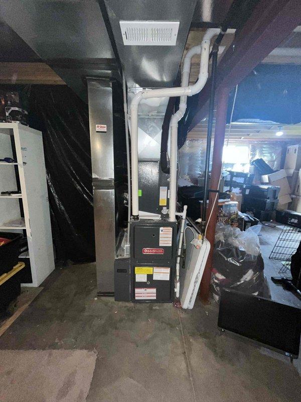 Completed comprehensive HVAC estimate for cooling system replacement in medium-sized residential application (1600-2200 sq.ft.). Assessed existing basement installation consisting of furnace unit with associated ductwork and evaluated requirements for Lennox A/C coil vertical upflow/downflow configuration suitable for the existing infrastructure. Documented current equipment layout including furnace, air handler cabinet, PVC condensate piping, and supply ductwork to determine optimal replacement specifications and compatibility with proposed medium-capacity evaporator coil system.
