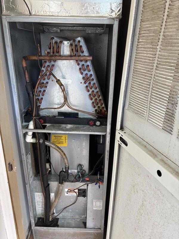 # HVAC Maintenance Summary

Completed platinum-level preventive maintenance on a 6-year-old residential HVAC system during the first scheduled visit of the service agreement. Performed comprehensive inspection of the evaporator coil assembly, which showed normal frost accumulation consistent with operational cooling cycle. Measured supply air temperature at 71.82°F using calibrated digital thermometer to verify proper system performance. Inspected A-frame copper coil configuration, refrigerant lines, and electrical connections within the air handler cabinet. Replaced 20x20x5 air filter as part of routine maintenance protocol. All mechanical and electrical components inspected and found to be operating within manufacturer specifications. System confirmed to be functioning properly with no deficiencies noted.