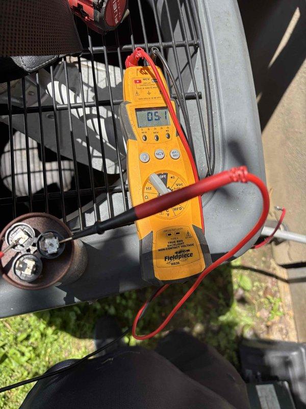Completed second annual planned maintenance visit on 8-year-old HVAC system. Performed comprehensive system diagnostics on outdoor condensing unit, including electrical testing with multimeter to verify proper voltage and amperage readings. Measured supply voltage at 386V and confirmed compressor amp draw at 8.5A, both within manufacturer specifications. Inspected condenser fan motor operation and blade condition through protective grille. Verified all electrical connections and terminals for proper contact and absence of corrosion. System operating efficiently with all parameters normal. Recommend filter replacement with 16x25x5 filter per maintenance schedule and renewal of annual maintenance agreement for continued system protection.
