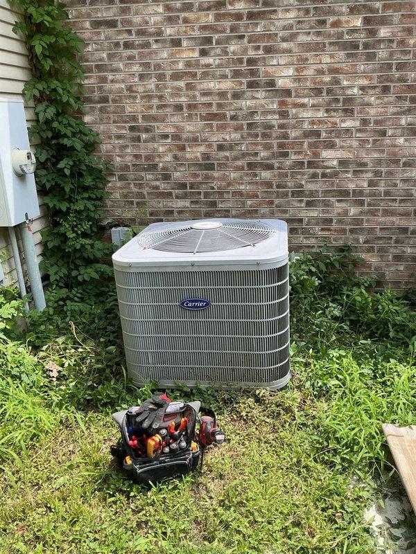 Completed planned maintenance visit on 12-year-old single-system residential HVAC installation consisting of Carrier furnace with integrated humidifier and matching outdoor condensing unit. Performed comprehensive system inspection including visual assessment of indoor equipment installation, ductwork connections, and exterior condenser unit condition. All equipment operational with no immediate service concerns identified during this second follow-up maintenance visit.
