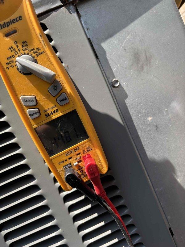 Completed comprehensive AC tune-up on 4-year-old Amana system with no reported issues. Performed full system diagnostics including electrical measurements with clamp meter, verified proper refrigerant line condition and connections at evaporator coil assembly, inspected condensate drain line operation, and confirmed all components operating within manufacturer specifications. System found in excellent working condition with no deficiencies noted.