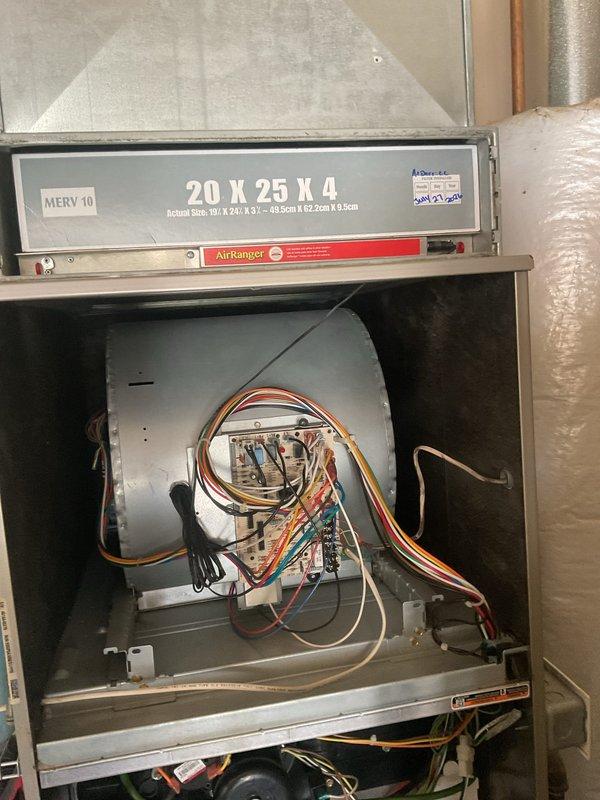 Completed comprehensive summer maintenance and tune-up on an 11-year-old air conditioning system. Unit is currently operating properly with no reported issues or symptoms. Performed standard preventive maintenance procedures including inspection of internal components, blower assembly, electrical connections, and control board. Verified proper airflow through MERV 10 filtration system (20x25x4). All mechanical and electrical systems tested and confirmed to be functioning within normal operating parameters.