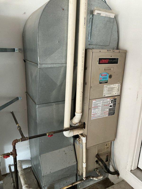 Completed first planned maintenance service on 26-year-old Lennox Pulse furnace and matching Lennox air conditioning system. Replaced 16x25x5 media filter, performed comprehensive system inspection of both heating and cooling equipment, verified proper operation of all components, and documented equipment condition as part of annual maintenance agreement.
