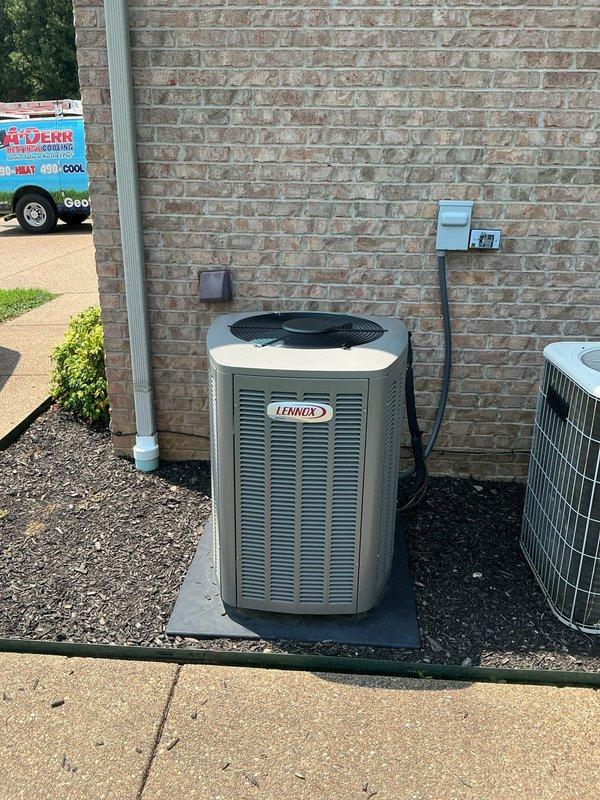 Completed first planned maintenance service on 26-year-old Lennox Pulse furnace and matching Lennox air conditioning system. Replaced 16x25x5 media filter, performed comprehensive system inspection of both heating and cooling equipment, verified proper operation of all components, and documented equipment condition as part of annual maintenance agreement.