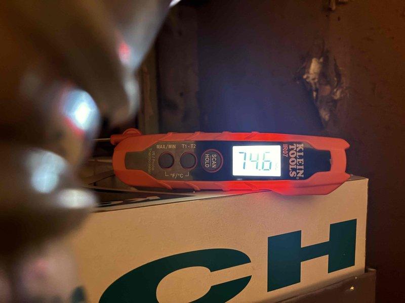 Performed comprehensive annual preventive maintenance on residential air conditioning system. Conducted complete system inspection including visual examination of all major components, electrical connections, and refrigerant lines. Utilized digital multimeter to verify electrical parameters and ensure proper voltage and amperage readings across the system. Measured supply and return air temperatures using calibrated digital thermometer to confirm adequate temperature differential and proper system performance. Inspected condenser unit for debris, checked refrigerant levels, and verified proper airflow throughout the system. All components found operating within manufacturer specifications with no deficiencies noted. System running efficiently with no immediate service needs identified.