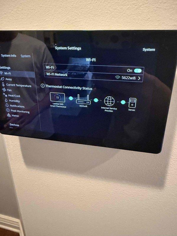 Completed installation of a 4-ton Lennox 18 SEER high-efficiency downflow system featuring a 99% AFUE fully modulating gas furnace. Configured and connected Lennox iComfort Smart Thermostat with Wi-Fi connectivity, verified system communication with cloud servers, and confirmed all HVAC controls are functioning properly for optimal climate management and remote monitoring capabilities.