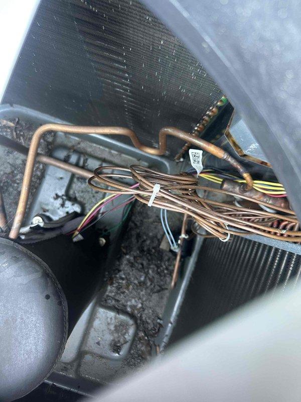 Responded to no-cooling call on 5-year-old residential HVAC system. Found outdoor condenser fan attempting to start then immediately shutting down in rapid cycling pattern. Indoor blower motor operating normally with adequate airflow. Diagnosed failed run capacitor on condenser fan motor causing hard start condition and thermal overload protection activation. Replaced dual-run capacitor with OEM-equivalent component, verified proper microfarad rating and voltage specifications. Tested system operation through complete cooling cycle, confirmed condenser fan motor startup and continuous operation, verified compressor engagement and proper amperage draw on both legs. System restored to full cooling capacity with thermostat differential returning to normal range.