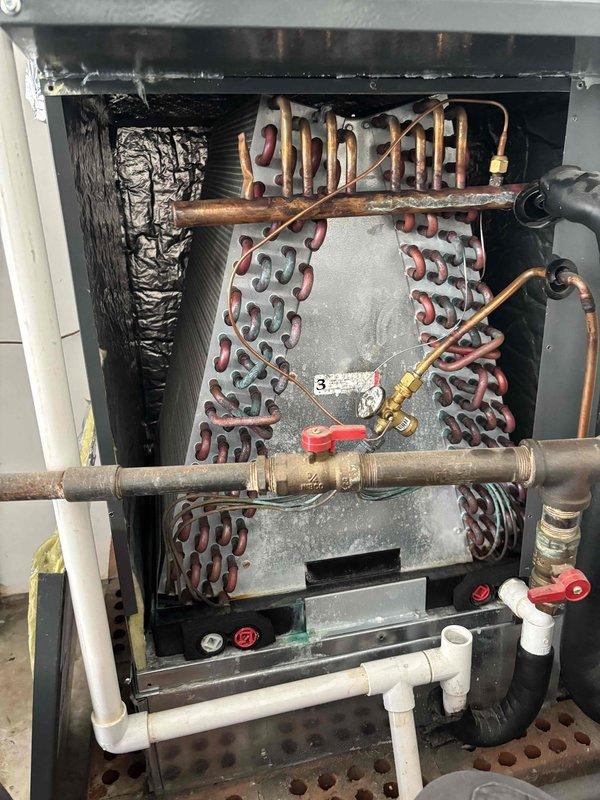 Completed scheduled HVAC maintenance and AC tune-up on residential system as part of routine preventive service campaign. Performed comprehensive inspection of heating and cooling components, including visual examination of heat exchanger assembly, serpentine tubing, copper refrigerant lines, and condensate drainage system. Conducted electrical diagnostics using digital multimeter to verify system performance parameters, with all measurements falling within acceptable operating ranges. Unit operational with no deficiencies noted; system ready for continued service through 2026 maintenance cycle.