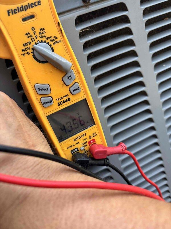 Completed scheduled HVAC maintenance and AC tune-up on residential system as part of routine preventive service campaign. Performed comprehensive inspection of heating and cooling components, including visual examination of heat exchanger assembly, serpentine tubing, copper refrigerant lines, and condensate drainage system. Conducted electrical diagnostics using digital multimeter to verify system performance parameters, with all measurements falling within acceptable operating ranges. Unit operational with no deficiencies noted; system ready for continued service through 2026 maintenance cycle.