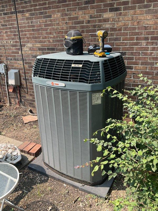 Responded to water leak complaint on indoor HVAC unit located in garage. Upon arrival, inspected furnace and associated condensate drainage system for source of water accumulation. Identified issue with condensate line, cleared blockage, and verified proper drainage flow. Tested system operation to confirm leak was resolved and no further water discharge occurring from unit enclosure.