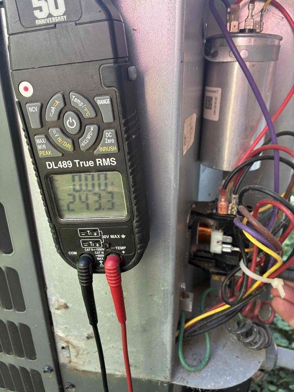 # HVAC Maintenance Summary

Completed annual Platinum Level maintenance on a 6-year-old single-system residential HVAC unit. Performed comprehensive electrical diagnostics using digital multimeter to verify proper voltage, amperage, and capacitor functionality. Measured supply air temperature at 42.5°F, confirming adequate cooling performance. Inspected all electrical components including contactors, relays, and wiring connections. Replaced 16x20x5 air filter and verified system operation within manufacturer specifications.