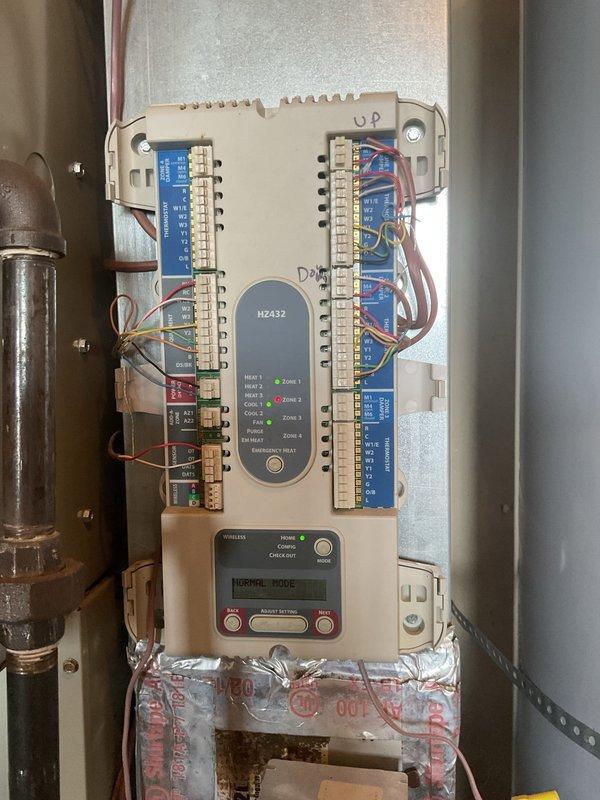 Conducted comprehensive replacement estimate for residential HVAC system currently 17 years old and still operational. Evaluated existing furnace, ductwork configuration, control systems including H2A332 controller with multi-zone terminal connections, and associated mechanical room infrastructure to provide equipment replacement options and installation requirements.
