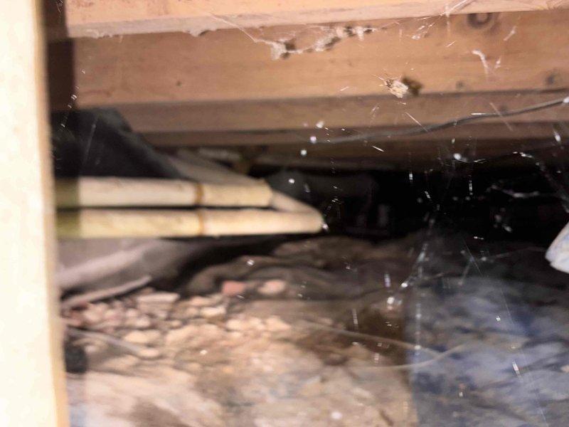 Responded to a free second opinion request for an air conditioning system that has not been keeping up with cooling demands. Accessed the crawl space to inspect the HVAC system installation and measured supply air temperature and airflow at floor registers using diagnostic equipment. Found the property had only received previous boiler service with no prior AC maintenance history, requiring a comprehensive system evaluation to determine why the cooling system was underperforming.