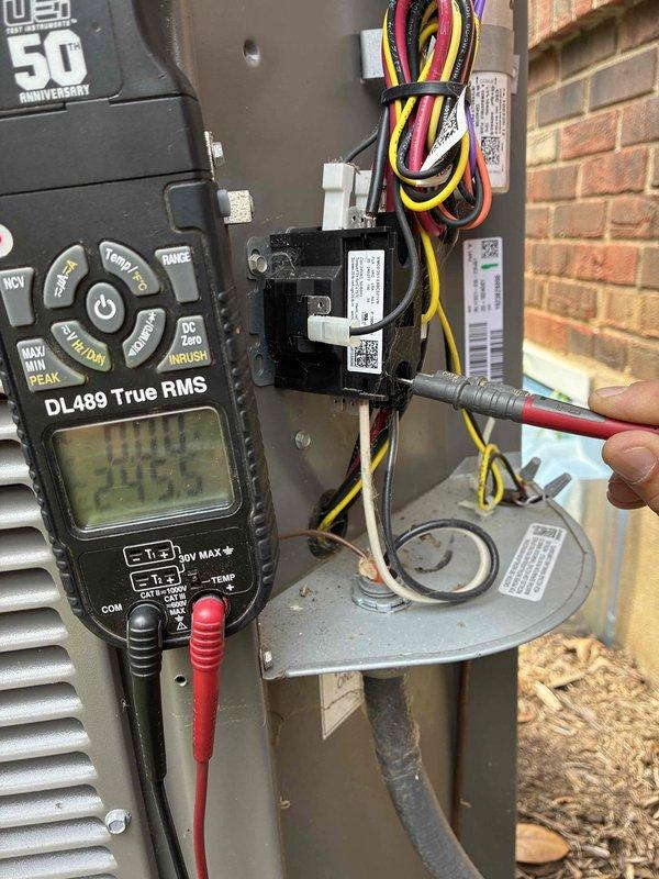 Completed Platinum Level planned maintenance on single HVAC system during first visit of two-year service agreement. Performed comprehensive system diagnostics using digital multimeter to verify electrical components, contactors, and relay operations were within manufacturer specifications. Replaced 16x25x4 air filter and conducted full system inspection per platinum maintenance protocol.