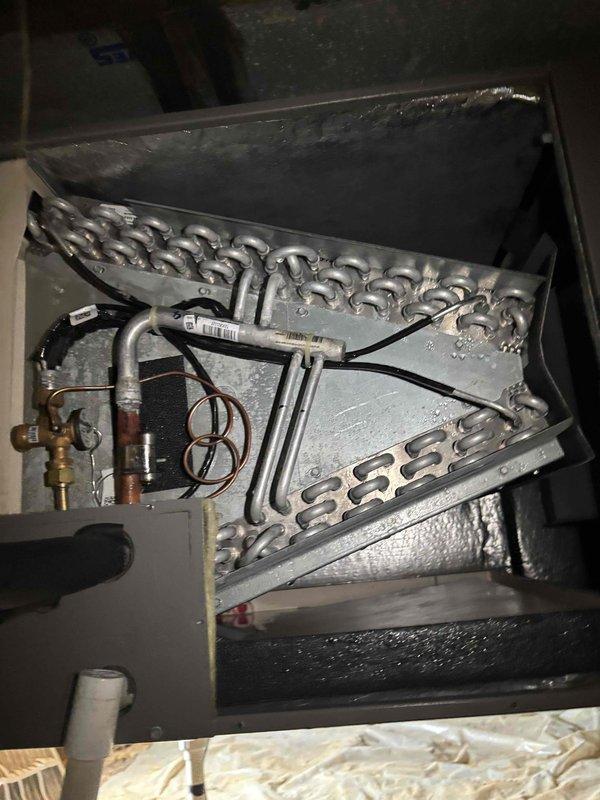Completed second annual planned maintenance visit on dual-system Platinum Level service for 11-month-old HVAC equipment. Performed comprehensive inspection of outdoor condensing unit including electrical components, contactors, capacitors, and wiring connections; verified proper operation of all safety controls and circuit protection devices. Inspected indoor air handler and heat exchanger assembly, examining serpentine coil surfaces for proper condition and checking gas valve connections and combustion components. Replaced 16x25x5 air filters on both systems, documented equipment condition through photographic records, and confirmed all systems operating within manufacturer specifications. Customer due for service agreement renewal.