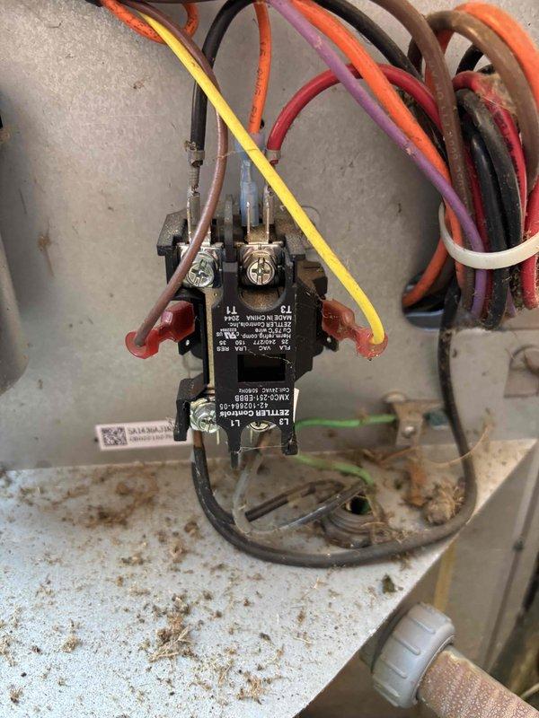 Completed scheduled AC tune-up and preventative maintenance on residential air conditioning system. Performed comprehensive system inspection including electrical connections, contactor operation, and refrigeration cycle diagnostics. Measured system temperatures and verified proper refrigerant pressures. Inspected and tested contactor assembly with all electrical connections secure and functioning properly. All components found operating within manufacturer specifications with no deficiencies noted at time of service.