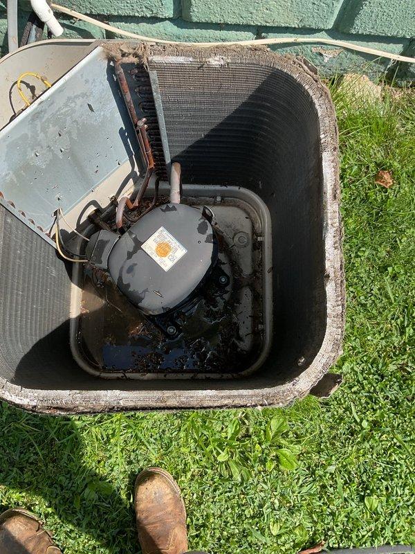 Completed monthly Gold Level planned maintenance on single 8-year-old residential HVAC system. Performed comprehensive system inspection including condenser unit examination with top panel removed to assess compressor, refrigerant lines, and condenser coil condition. Utilized Fieldpiece digital manifold gauge to verify system pressures and temperatures, recording operational readings to ensure proper refrigerant charge and system performance. Observed normal wear consistent with system age, including minor debris accumulation on condenser coil and slight fin compression. All components functioning within acceptable parameters at time of inspection.