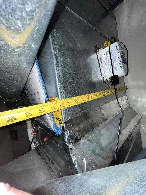 Provided estimate for installation of integrated whole house dehumidifier as an addition to existing HVAC system with current integrated humidifier remaining in place. Inspected air handler unit and existing ductwork configuration to verify compatibility for new dehumidifier integration. Documented equipment dimensions and electrical requirements, confirmed system is properly configured for additional integrated accessories. Reviewed installation location options and discussed integration with existing humidity control components to ensure both humidification and dehumidification capabilities can operate independently as needed.