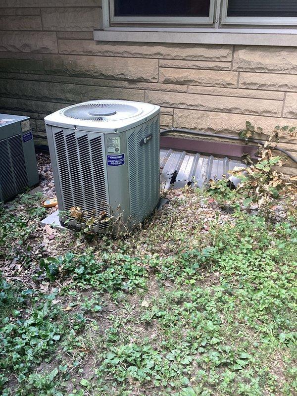 Completed scheduled HVAC maintenance on three outdoor air conditioning condenser units positioned along the residential building exterior. Performed comprehensive tune-up service including inspection of all three units, cleaning of condenser coils, verification of refrigerant levels, electrical component testing, and operational checks to ensure proper system performance for the 2026 cooling season.