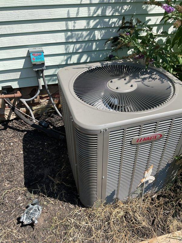 Completed planned maintenance on residential Lennox HVAC system including visual inspection of outdoor condensing unit, electrical diagnostics using digital multimeter to verify proper voltage and amperage readings, and assessment of refrigerant lines and connections. Coordinated scheduling for next two maintenance visits per customer's preferred availability on Mondays, Wednesdays, and Thursdays, and noted filter size requirement of 16x25x5 for monthly replacement on 3-year-old system.