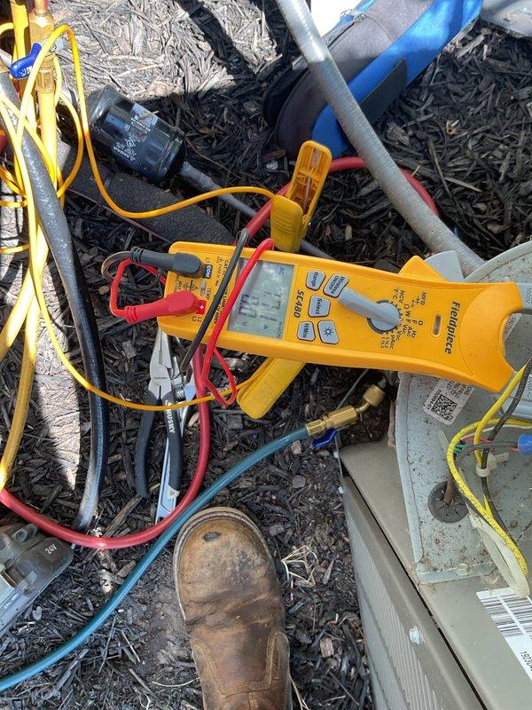 Completed planned maintenance on residential Lennox HVAC system including visual inspection of outdoor condensing unit, electrical diagnostics using digital multimeter to verify proper voltage and amperage readings, and assessment of refrigerant lines and connections. Coordinated scheduling for next two maintenance visits per customer's preferred availability on Mondays, Wednesdays, and Thursdays, and noted filter size requirement of 16x25x5 for monthly replacement on 3-year-old system.