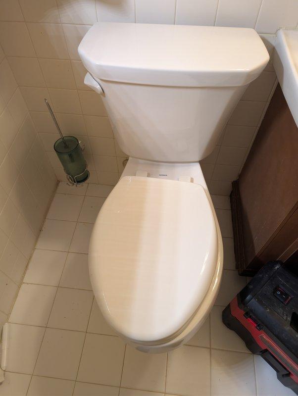 Completed installation of two toilets in residential bathrooms. Provided customer with Bio-Clean bacterial drain and septic treatment product as requested, which offers environmentally safe waste elimination for drains and septic systems.