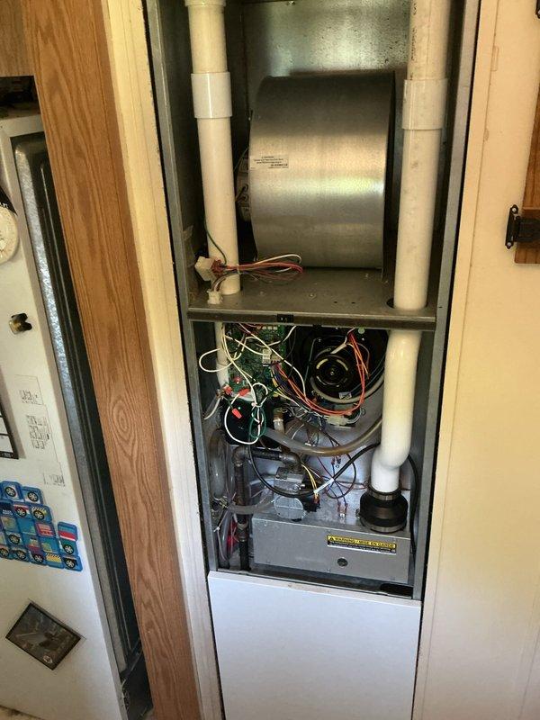 Completed planned monthly maintenance on one-year-old HVAC system in response to customer concern regarding excessive outdoor unit noise. Performed comprehensive inspection of Lennox outdoor condenser unit and indoor air handler components. Checked all electrical connections, refrigerant levels, and mechanical components for proper operation. Inspected blower motor assembly, control board, and wiring harness within air handler compartment. Verified airflow through condenser coil louvers and confirmed fan operation. Assessed condenser pad condition and noted moss accumulation on concrete surface. Replaced CFI filter per maintenance schedule. System operating within normal parameters upon completion of maintenance visit.
