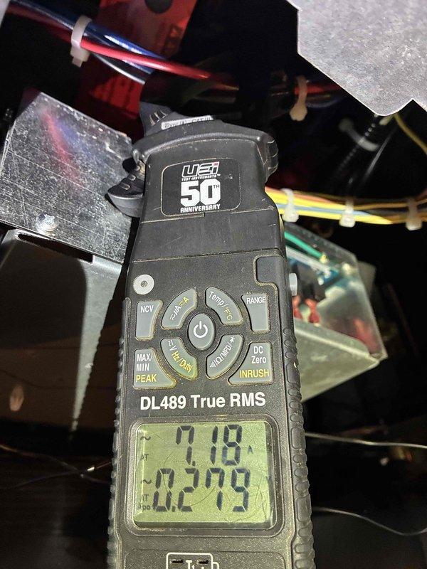 Completed scheduled AC tune-up and preventive maintenance under active membership plan. Performed comprehensive system diagnostics including temperature differential measurements using Klein Tools digital thermometer and electrical performance testing with UEi DL489 True RMS multimeter, recording amperage draw of 1.18A and voltage reading of 0.279V at tested components. All systems operating within normal parameters with no deficiencies noted.