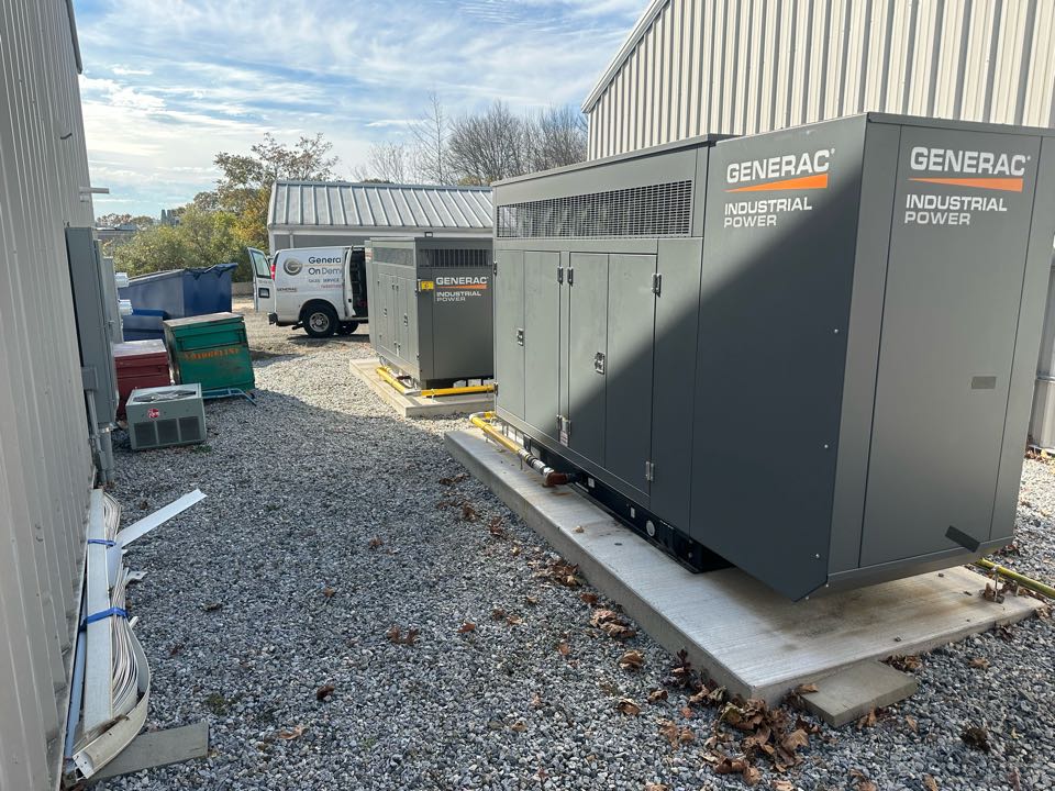 Serviced and repaired 2 industrial Generac Liquid Cooled Generators in Branford for Corner Properties 