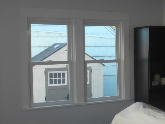 Oregon City, OR - Replaced the 4 original wood windows with picture white pine with BLACK BRICK-MOLD The two on the main floor are tempered Oregon City, OR - Replaced the 4 original wood windows with picture white pine with BLACK BRICK-MOLD The two on the main floor are tempered