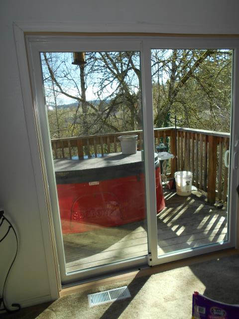 Milwaukie, OR - We installed 2 patio doors and 1 customized window for this home! Milwaukie, OR - We installed 2 patio doors and 1 customized window for this home!