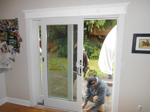 Vancouver, WA - Our master installers worked hard to install this replacement patio door and specialty window for this great home! Vancouver, WA - Our master installers worked hard to install this replacement patio door and specialty window for this great home!
