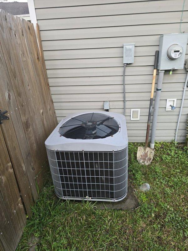 Conducted inspection of existing HVAC system for customer experiencing recurring refrigerant leaks. System evaluation revealed 1.5-ton unit serving 1100 sq ft residence with documented history of multiple recharge services. Visual inspection of indoor air handler (located in confined attic space) and outdoor condenser unit confirmed aging equipment with potential refrigerant circuit integrity issues. Assessment provided for system replacement options as customer is considering alternatives while maintaining current maintenance agreement with existing provider.