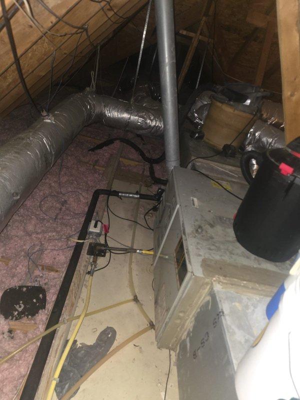 Conducted diagnostic inspection of residential HVAC system located in attic space. Confirmed refrigerant leak in evaporator coil as evidenced by customer's report of regular freon additions. Provided comprehensive estimate for full evaporator coil replacement to resolve recurring leak issue and restore system efficiency.