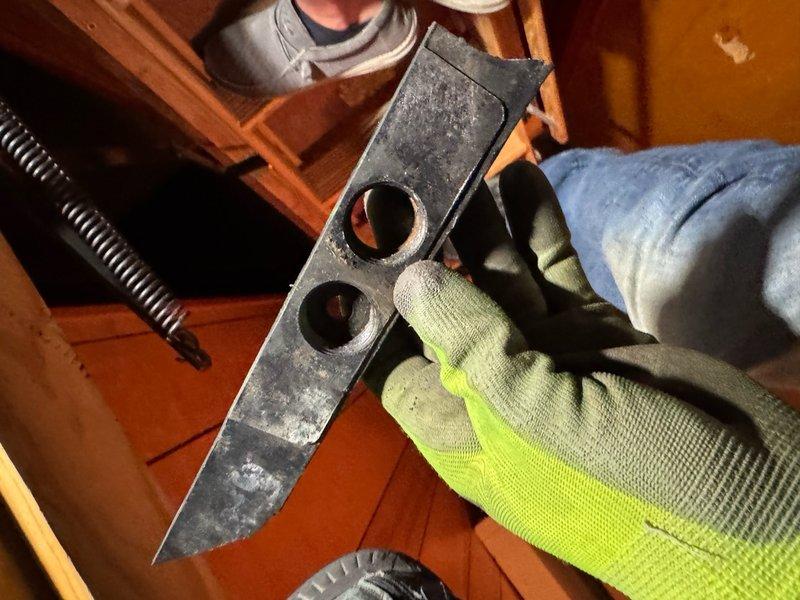 Removed and replaced primary drain pan to correct improper drainage issue. Secured mounting bracket and verified proper installation within the attic space. Replacement pan was sourced from alternate location for timely completion of service.