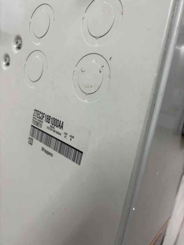 Responded to no cooling complaint on third floor hallway unit. Found evaporator coil completely frozen with heavy ice buildup. Upon inspection, discovered extensive dust and lint accumulation on coil surfaces and throughout air handler cabinet, restricting airflow and causing freeze condition. Unit was already shut off upon arrival. Documented equipment condition including unit model 2TE95F18B10DDA4 manufactured 7/10/2019. System requires thorough coil cleaning, filter replacement or upgrade, and airflow restoration to resolve freezing issue and restore cooling operation.