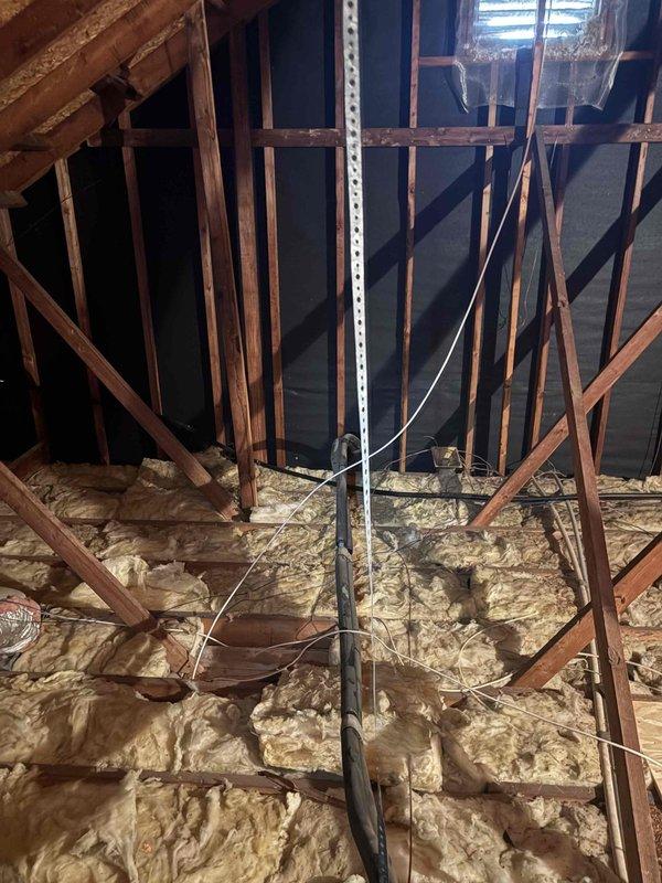 Completed installation of soft start kit on HVAC system and applied insulation to exposed suction line sections in attic space. Performed duct repairs on flexible ductwork, securing joints and addressing wear points with proper sealing materials. Installed fiberglass insulation batts in several uninsulated sections between floor joists to improve thermal efficiency. All work completed to industry standards with customer arranging payment by check on day of appointment.