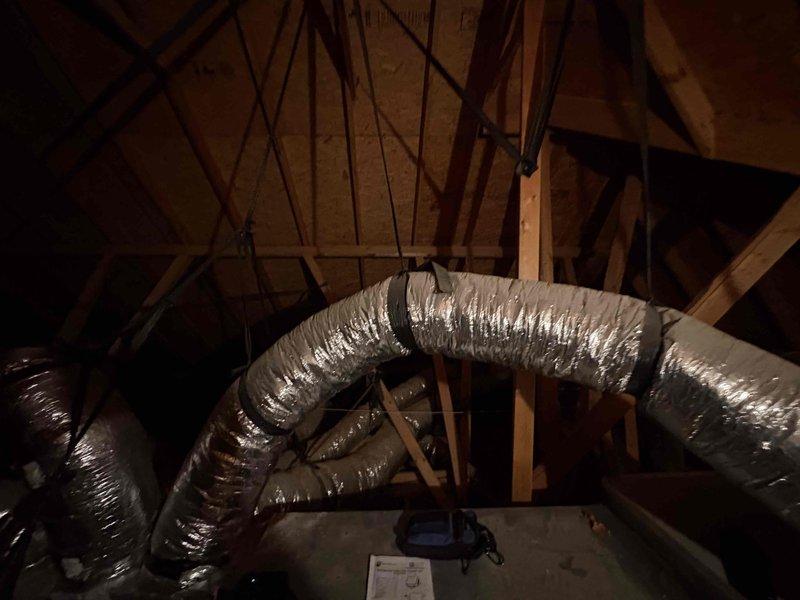 Completed installation of Amana 5-ton air handler with 20 kw heat kit in attic space, including connection to existing ductwork system and electrical service. Unit is covered under 10-year parts and 1-year labor warranty.