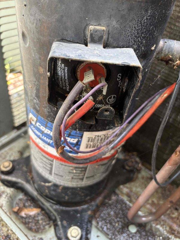 Completed spring maintenance on two HVAC systems. During inspection, identified a heavily corroded capacitor with significant rust and deterioration on the metal casing and terminal contacts, which was replaced to prevent system failure. Performed standard maintenance procedures including cleaning, testing electrical connections, and verifying proper operation of both units. All systems are now functioning within normal parameters.