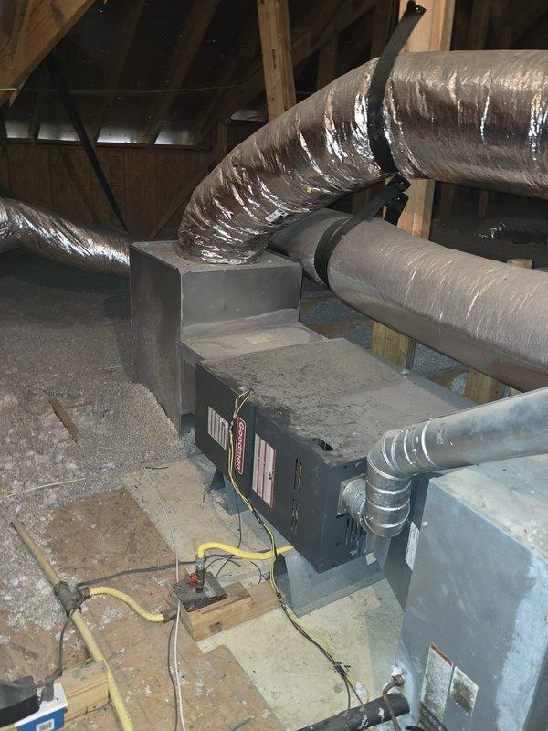 Conducted comprehensive assessment of existing Goodman HVAC system located in attic space and exterior condenser unit to provide estimate for coil replacement or complete system replacement. Documented current equipment condition, ductwork configuration, and installation accessibility through detailed photography of both interior and exterior components.