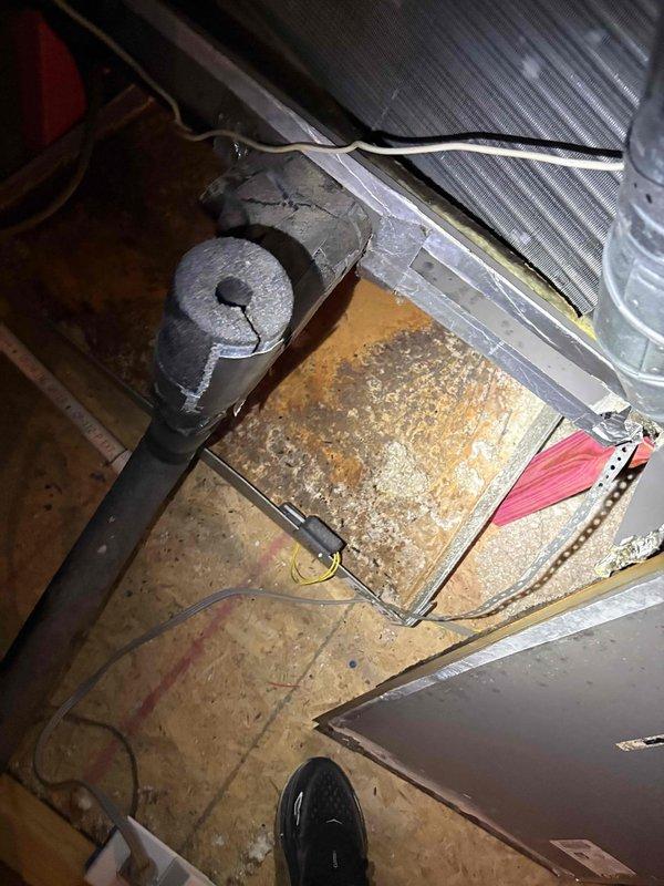 Completed comprehensive super tune-up maintenance service on 14-year-old original HVAC system located in attic space. Performed thorough cleaning and inspection of both air conditioning and heating components, including examination of ductwork, electrical connections, and insulated refrigerant lines. System evaluated and serviced in preparation for home sale transfer.