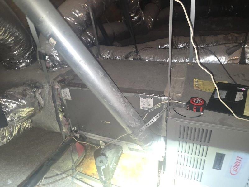 Installed Amana 4-ton evaporator coil in attic space with complete ductwork integration. Retrieved equipment from Jackson Supply per purchase order J5138-001. Connected new coil to existing air handler unit with properly sealed metal supply plenum and rigid ductwork. Configured flexible metallic duct runs throughout attic space with appropriate insulation wrapping and secure mounting straps to ensure proper airflow distribution and energy efficiency.