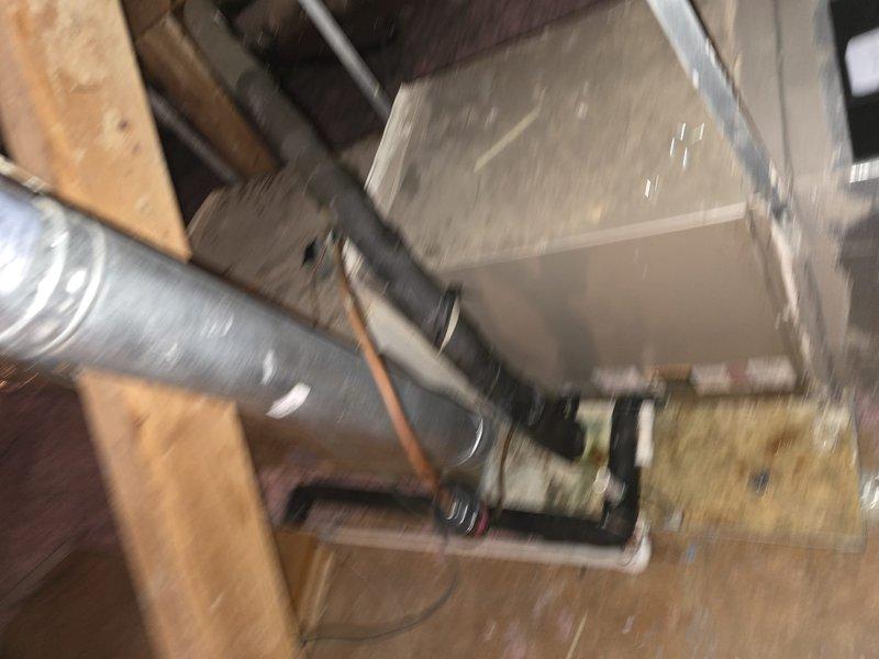 Diagnosed refrigerant leak in evaporator coil located in attic air handler system. Prepared estimate for leak seal application as alternative repair option per customer request following consultation about coil replacement versus leak stop solution.