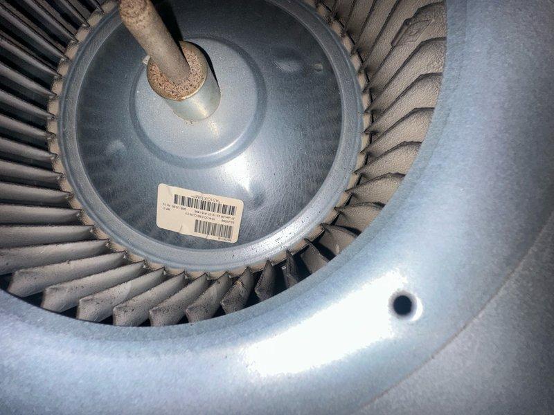 Completed comprehensive spring maintenance on four HVAC systems, including full inspection of blower assemblies, electrical connections, and condenser coils. Installed four new Nuve thermostats to provide upgraded climate control across all zones. Performed electrical testing using calibration equipment to verify proper voltage and amperage readings on all systems. Inspected blower wheel assembly showing moderate dust accumulation on fan blades, indicating normal operational wear. All systems tested and confirmed operational upon completion.