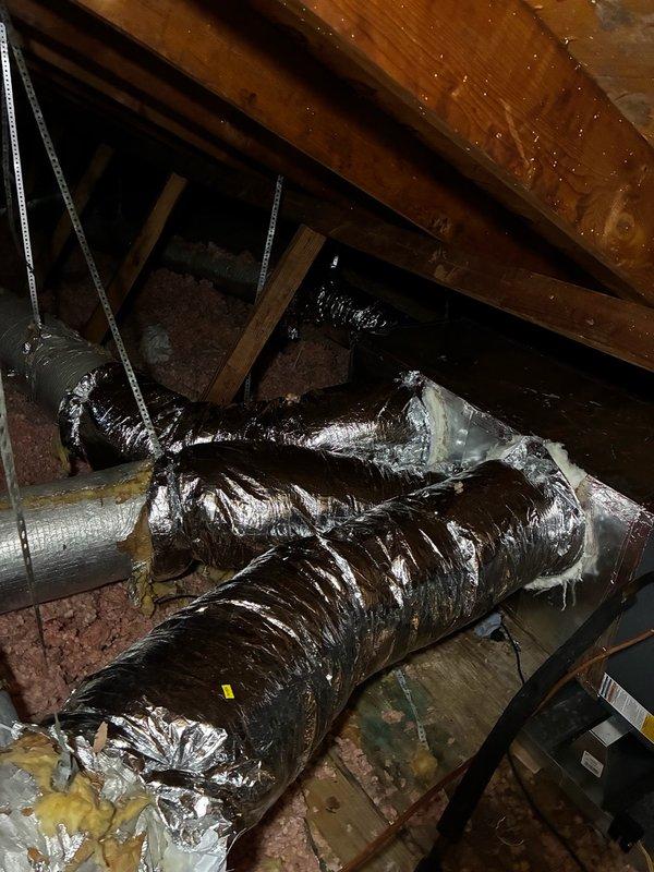 Completed medium-complexity HVAC installation in residential attic space, including routing and securing flexible ductwork system with proper insulation wrapping and mastic sealing. Installed remote return air system with appropriate duct sizing and support hangers attached to roof structure. Verified all ductwork connections are properly sealed and insulated to prevent energy loss and maintain system efficiency. Checked static pressures throughout the system to ensure proper airflow and balanced operation. All work performed to manufacturer specifications and local building codes.